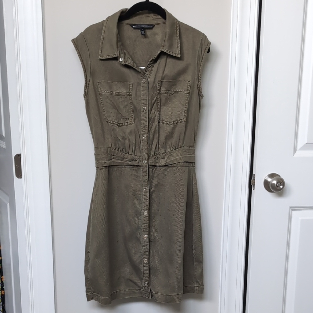 White House Black Market Olive Size 2 Cap Sleeve Dress
